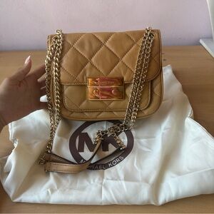 Brand New Michael Kors Quilted Tan Crossbody
Bag